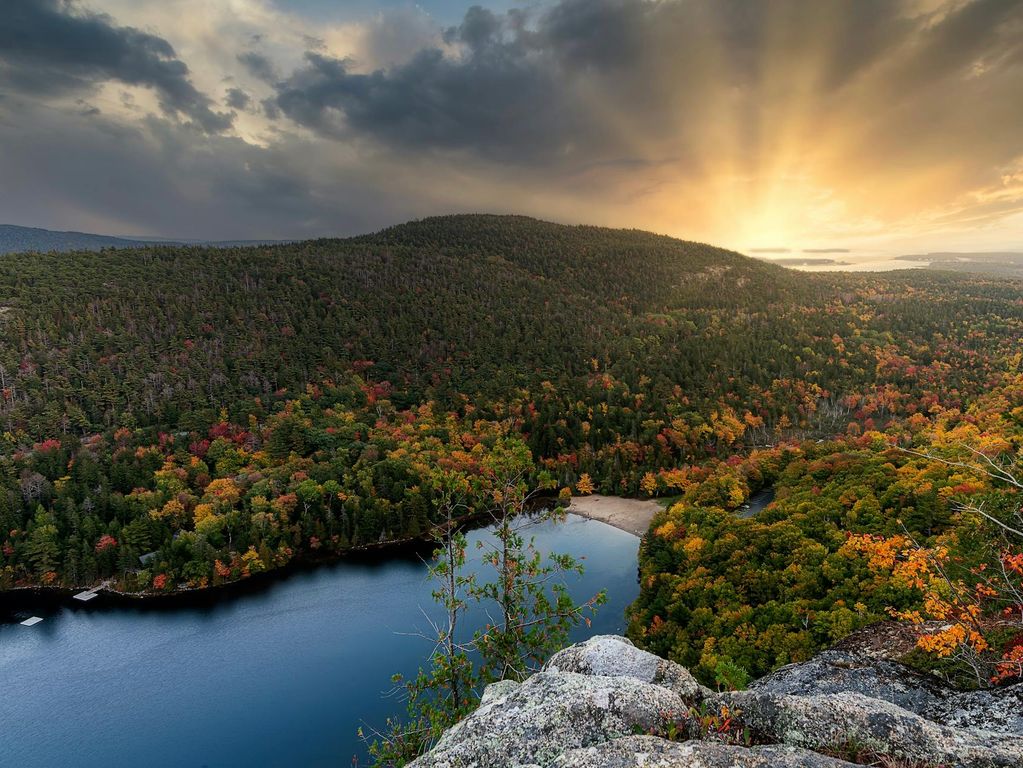 Herftkleuren in Bar Harbor Maine Herftkleuren in Bar Harbor Maine